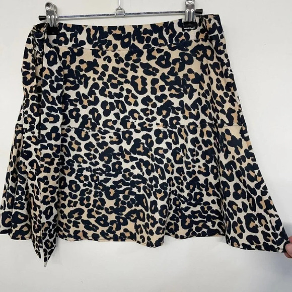 Topshop Leopard Animal Ruffle Hem Mini Skirt 8 - Picture 8 of 13
